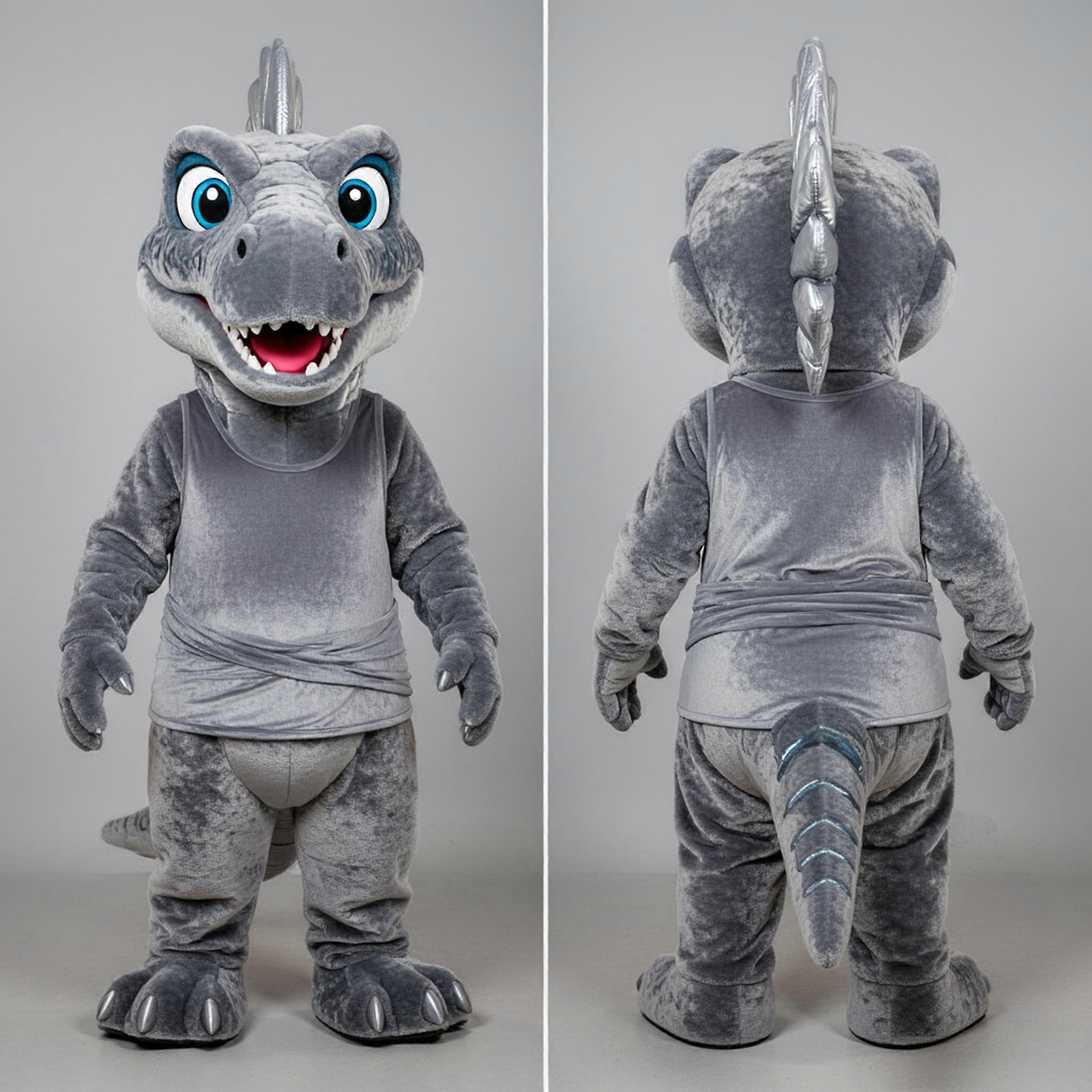 MASTICOT Slate Gray Playful Spinosaurus Mascot