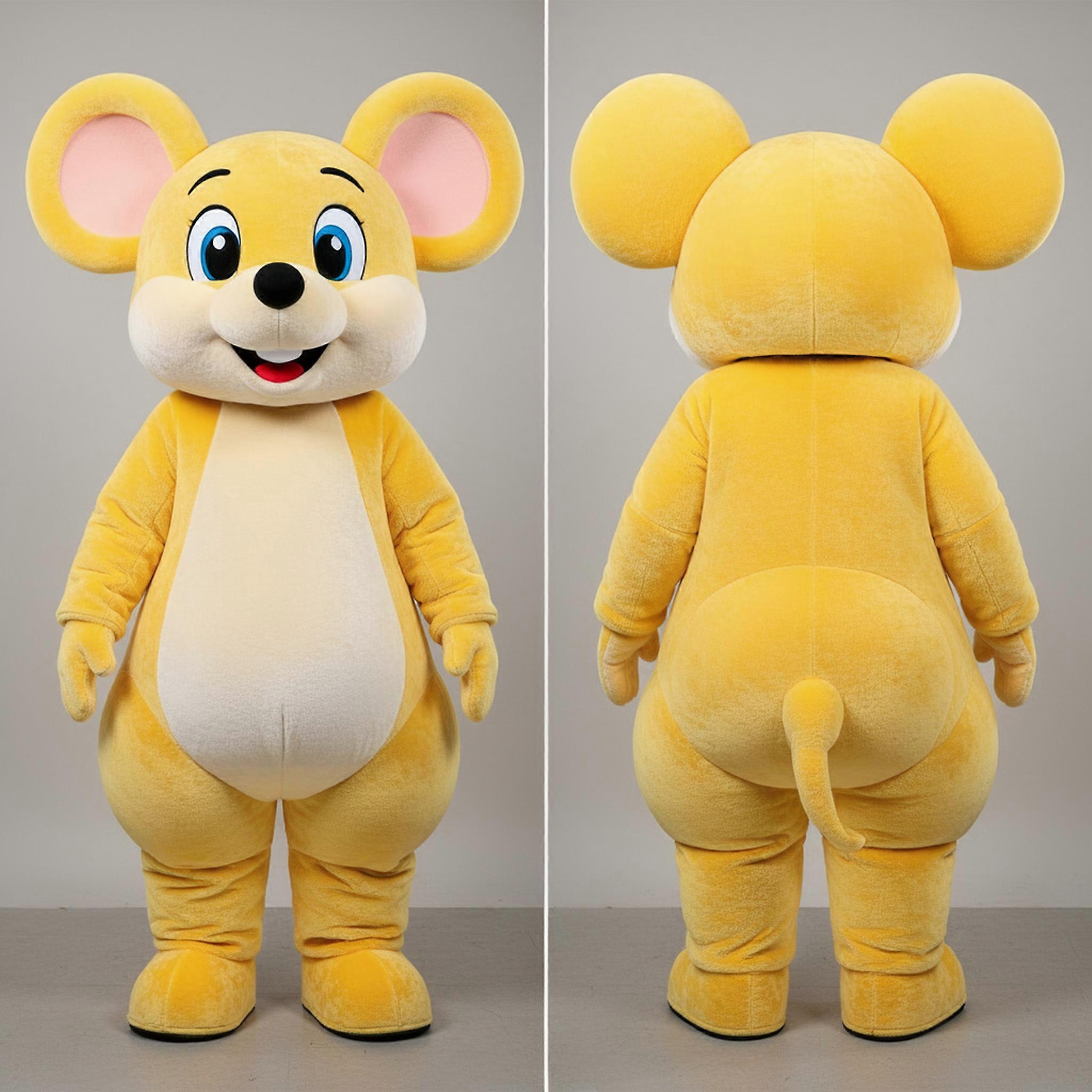MASTICOT Yellow Cheerful Mouse Mascot
