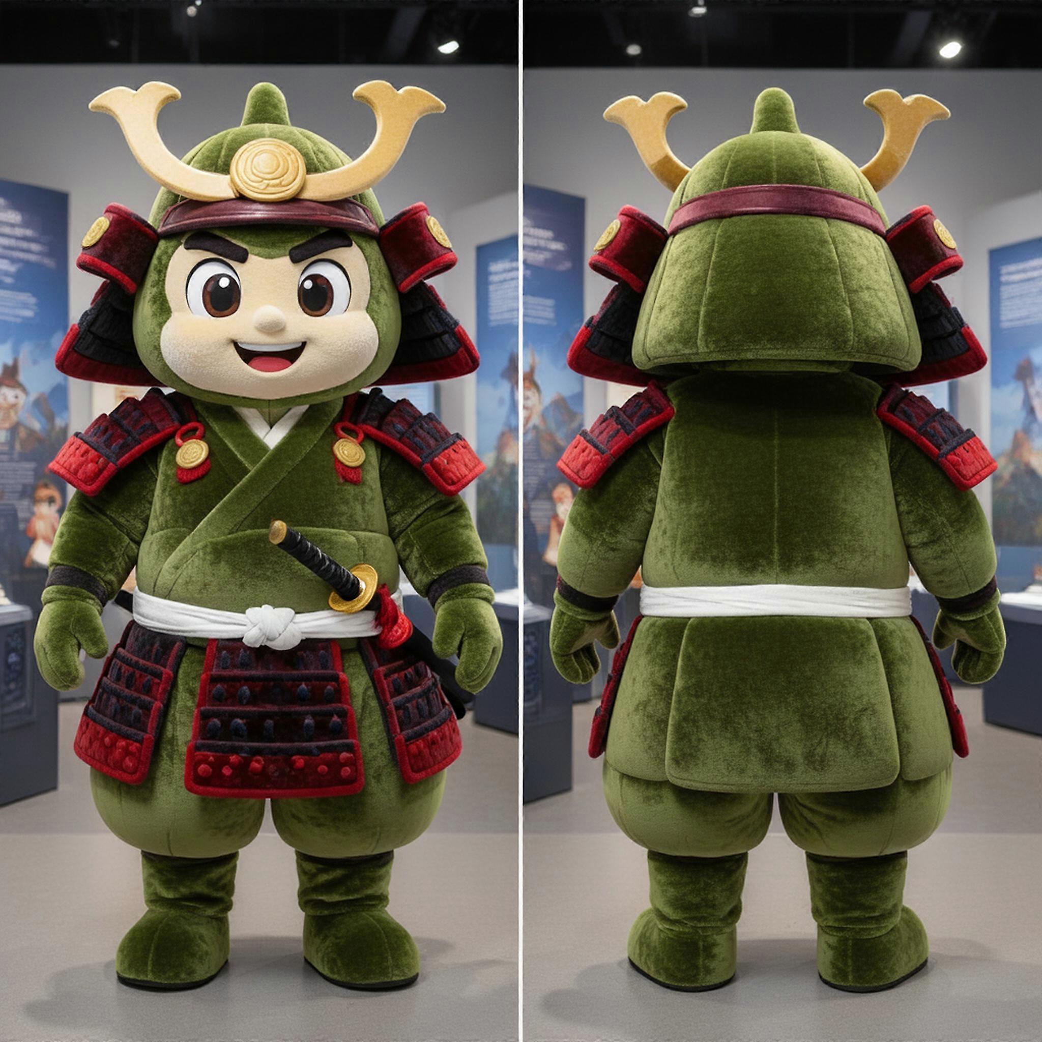 MASTICOT Olive Green Pleated Samurai Mascot