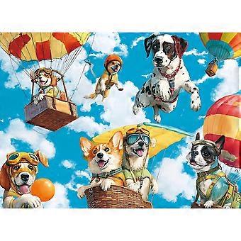 Puzzles Sky Parachute Dogs Jigsaw Puzzle for Adults Kids VRE842