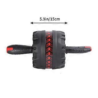 Red Abdominal Exercise Roller for Fitness Use with Anti-Skid Wheels