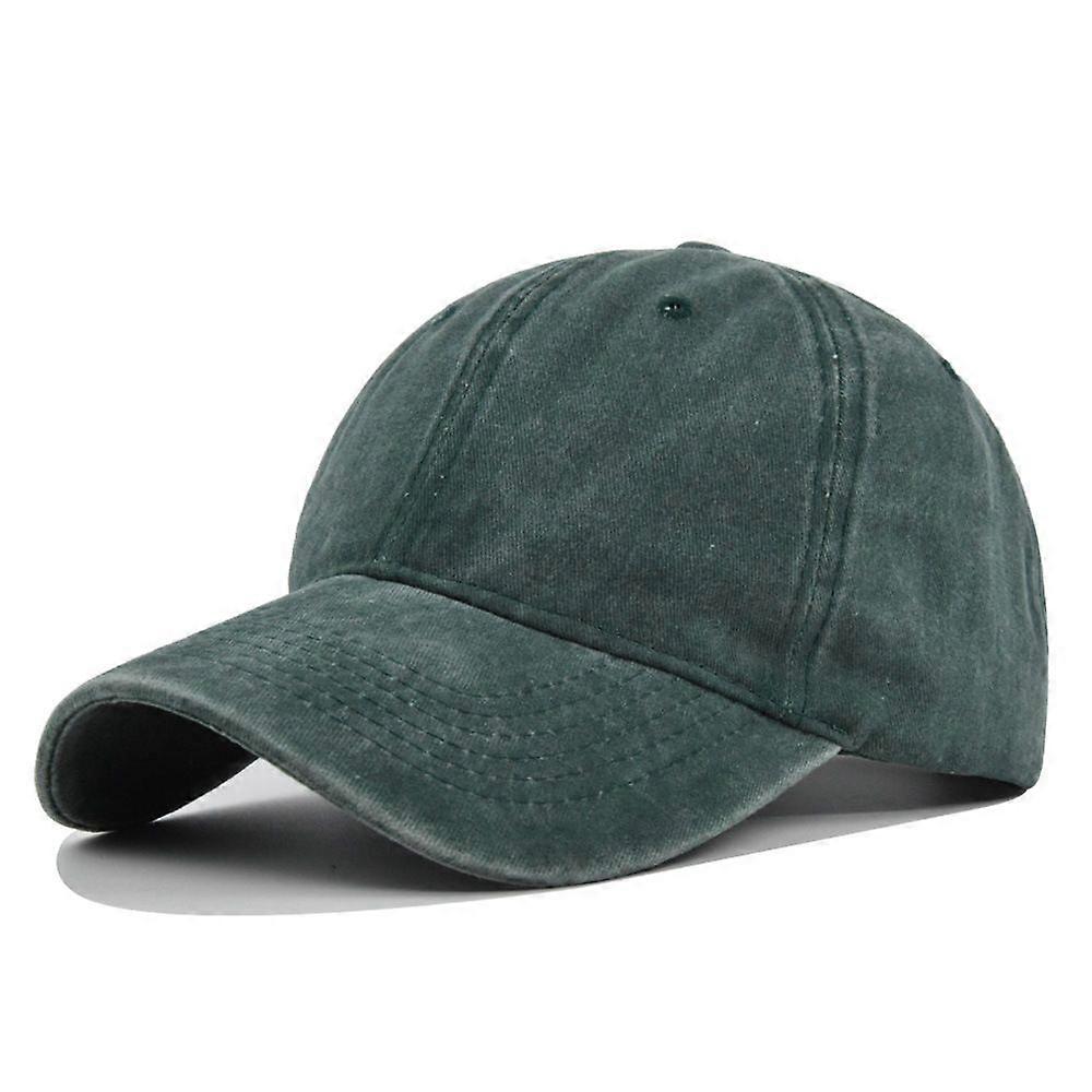 High quality  simple Baseball cap Washed cotton - green