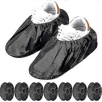10Pairs Black Reusable Shoe Covers, Waterproof NonSlip Washable Boot Covers for Household Carpet Protection