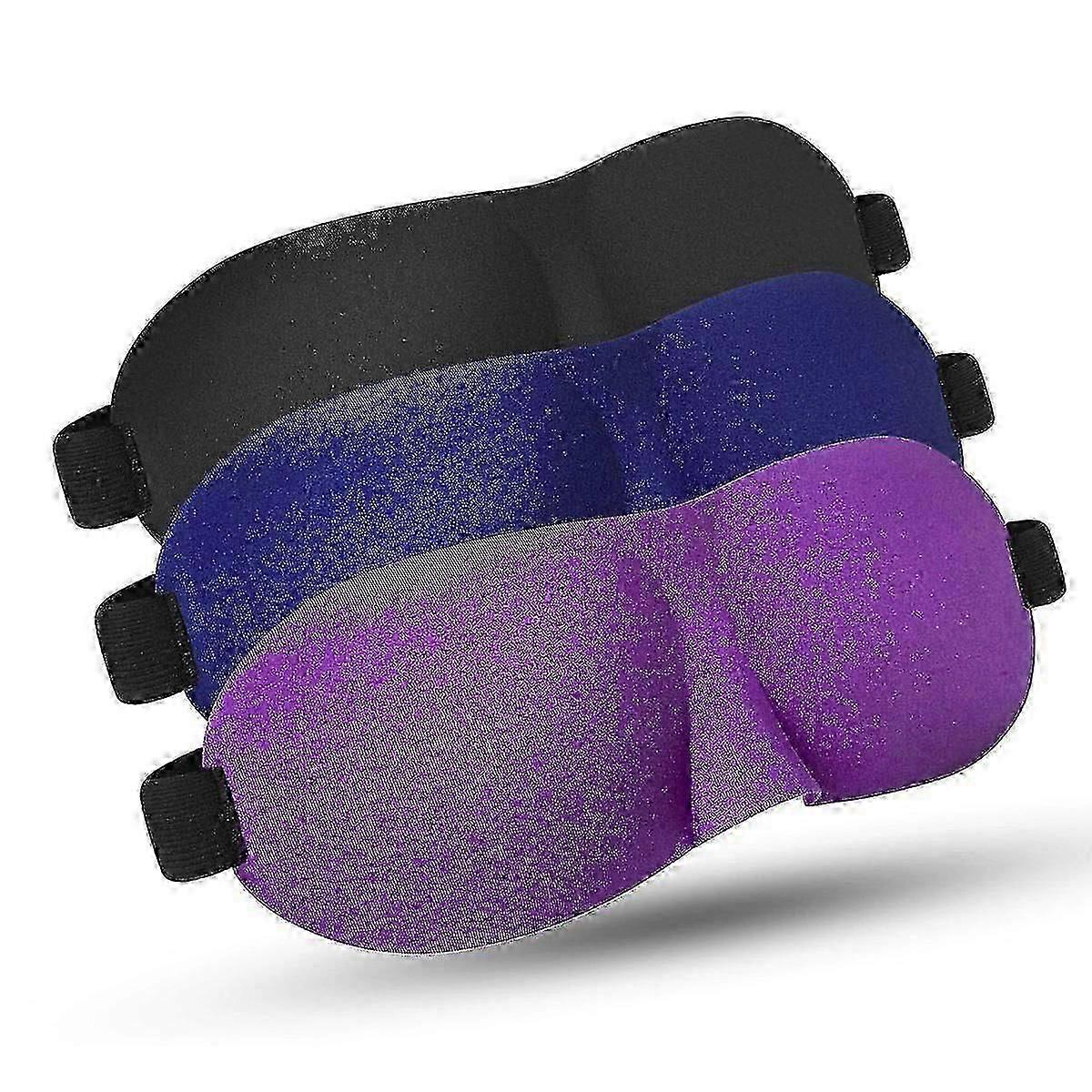 3Pcs 3D Contoured Sleep Mask, Adjustable Super Soft Lightweight ComCompatible withtable Eye Mask