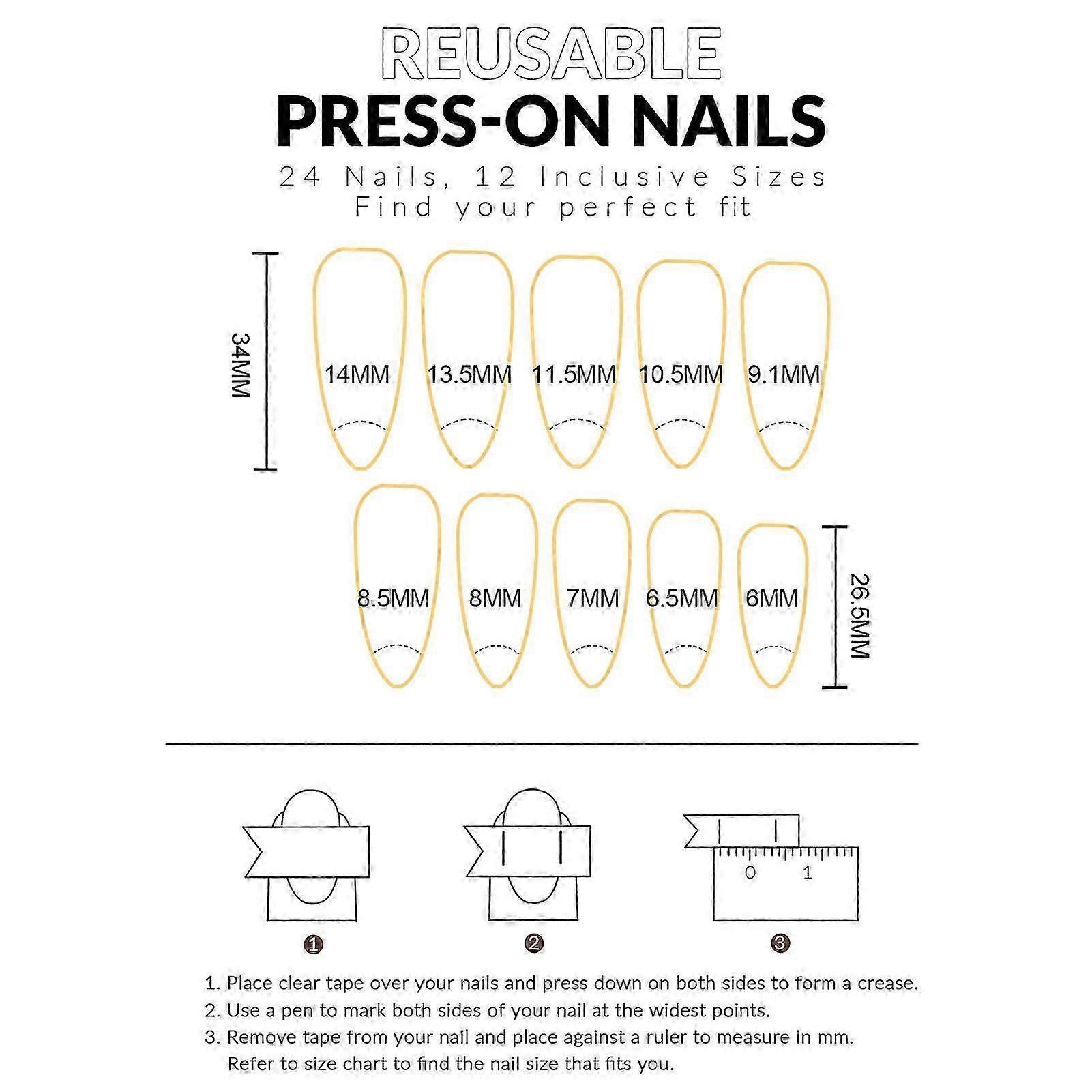 Ultra-Flexible Black Gradient Press-Ons