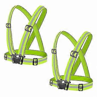 Set van 2 reflecterende vesten, verstelbaar veiligheidsvest met hoge zichtbaarheid voor hardlopen, fietsen, joggen en het uitlaten van de hond in het donker.