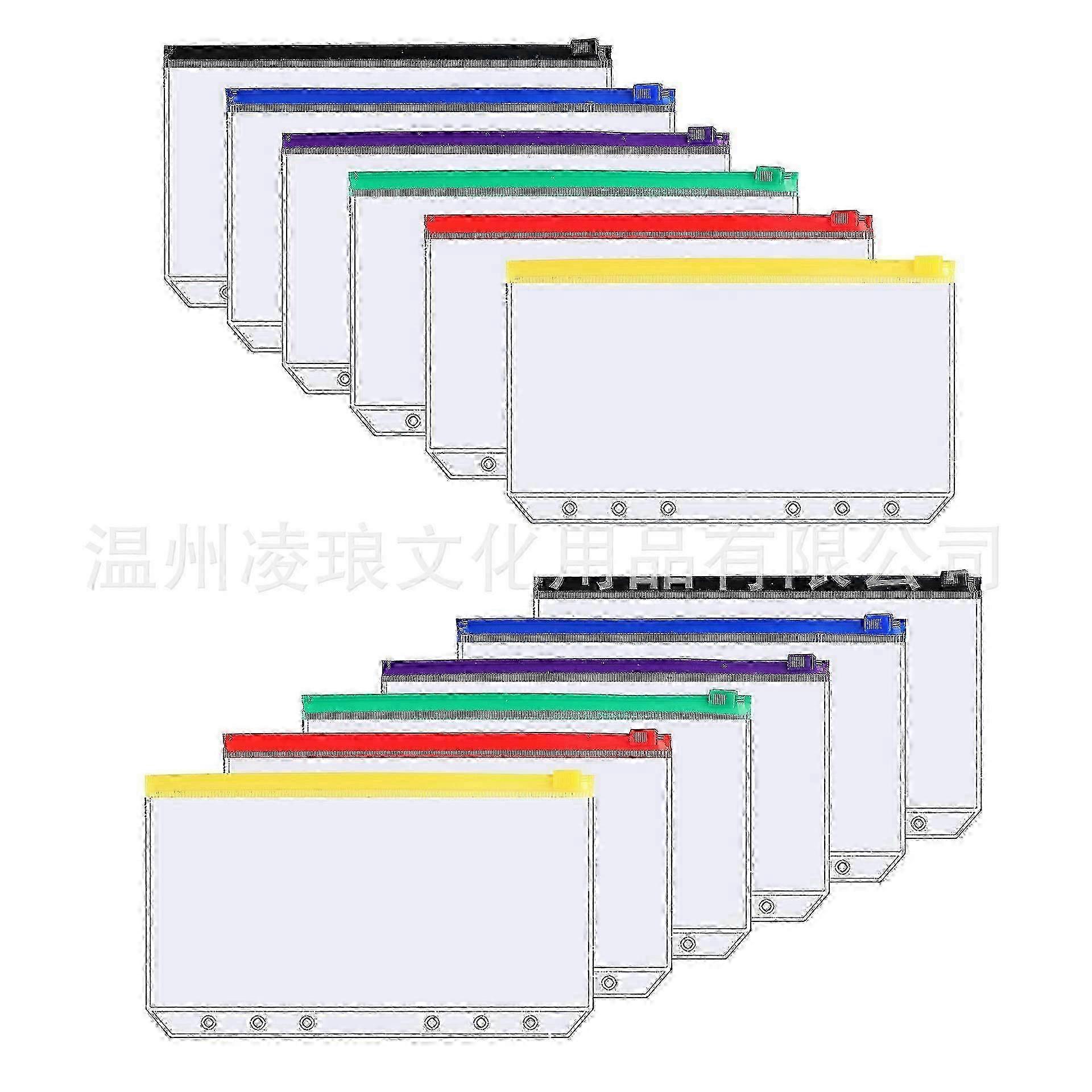 A6 Transparent PVC Zip Pouches 6-Ring
