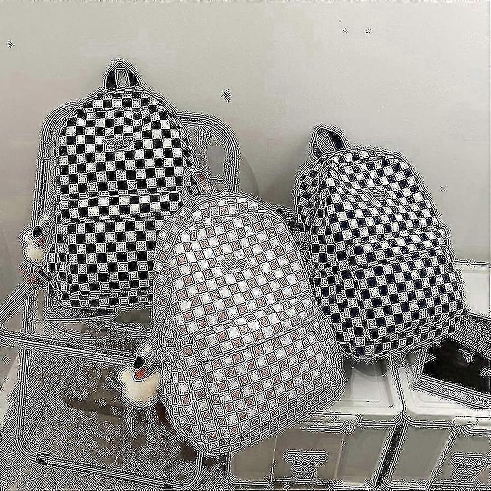 30L Air-Cushion Plaid Backpack