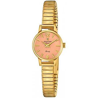 Extra Festina Quartz Analog Women's Watch with Stainless Steel Bracelet Plated in Gold F20263/2