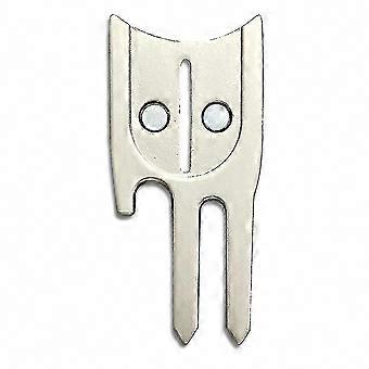 Compact Repair Design, Metal Golf Fork Tool for Putting Ball Marks (1 Piece, Silver)