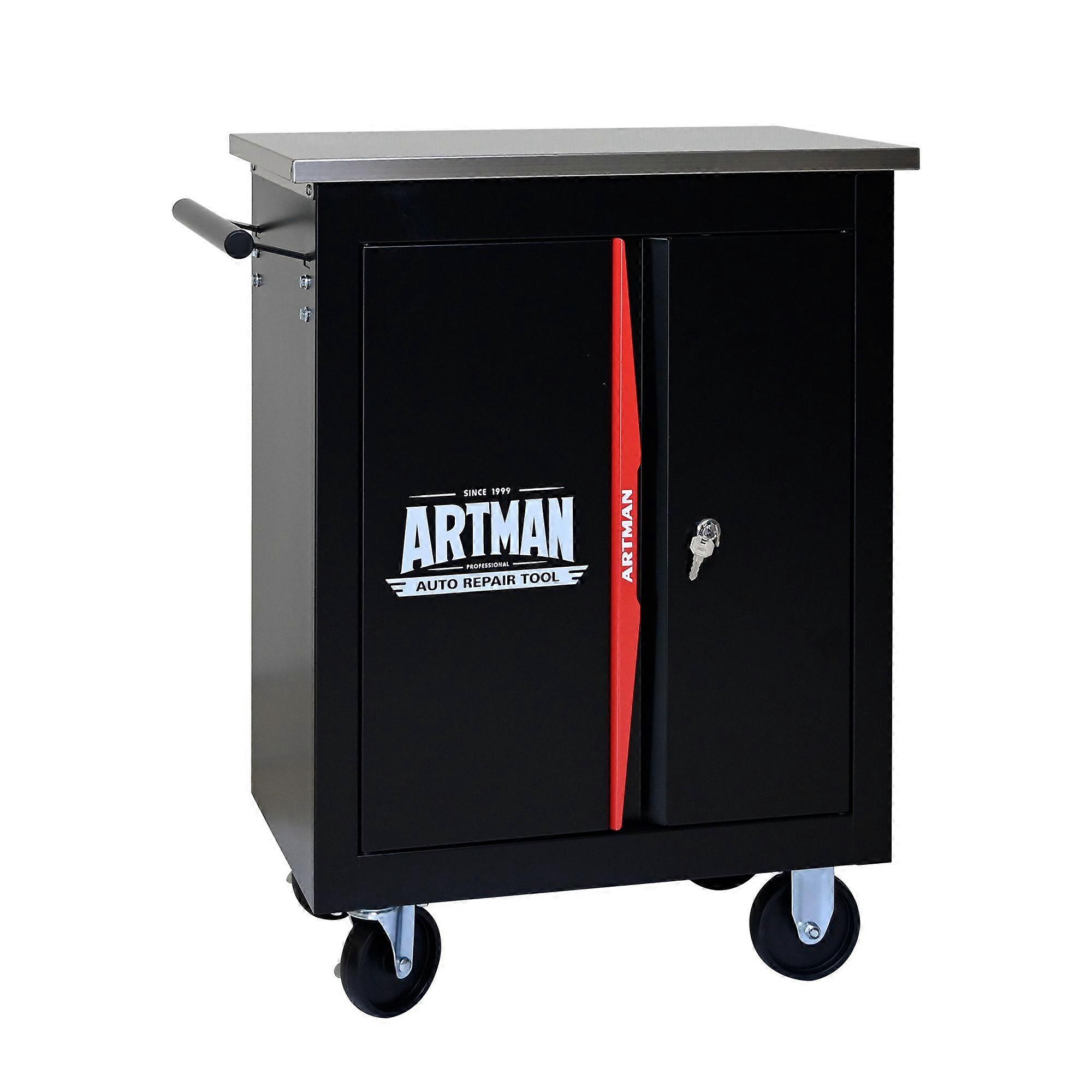 Two-door folding trolley with multi-tool  Black-Red