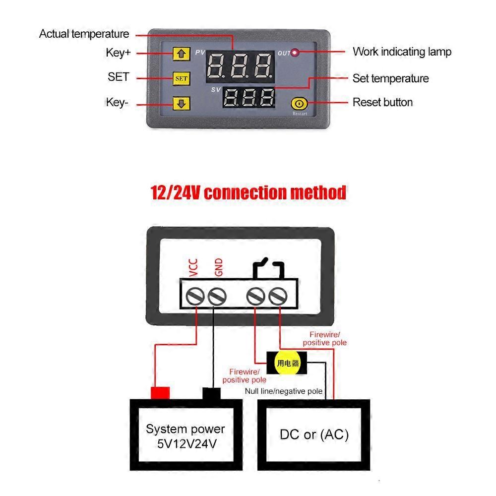 3230 Temperature Controller Digital Display Thermostat Module Temperature Control     Heating Cooling Temperature Control Panel