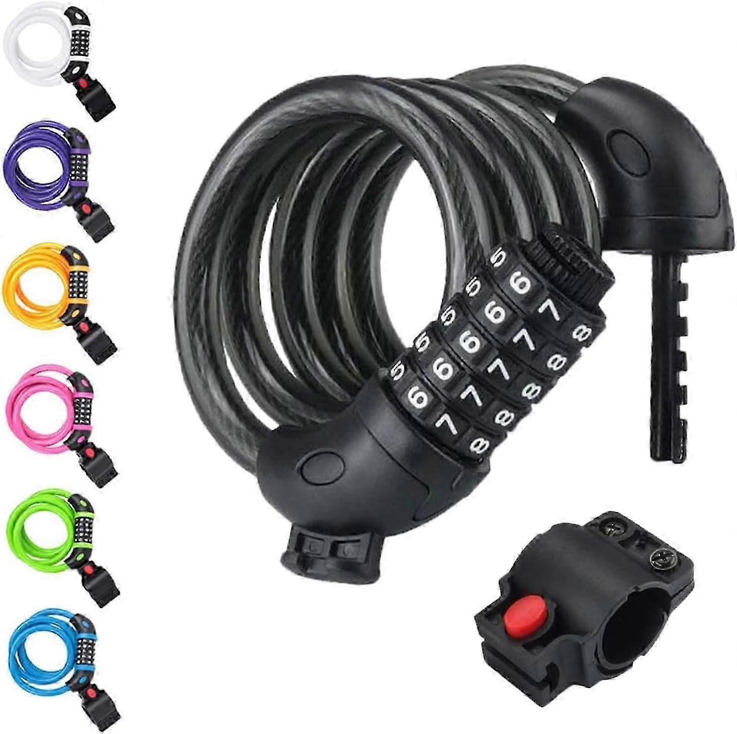 Self Coiling 5-Digit Resettable Bike Lock