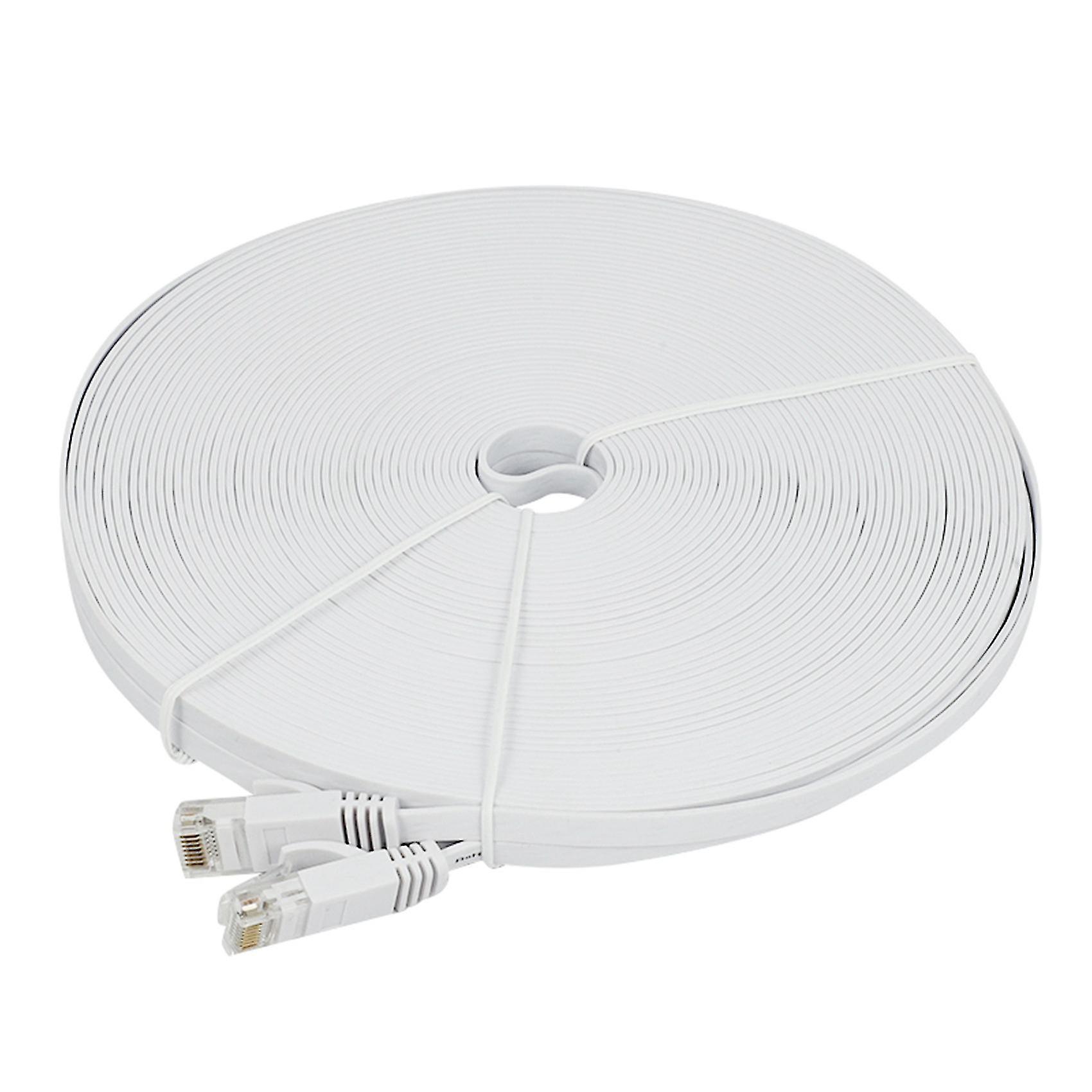 6 Ethernet Cable 100 Ft (30 Meters) Flat Slim Long Internet Network Lan Cords, Cat6 High Speed Com