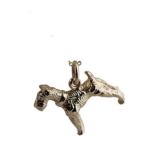9ct Gold solid Airedale terrier Pendant or Charm