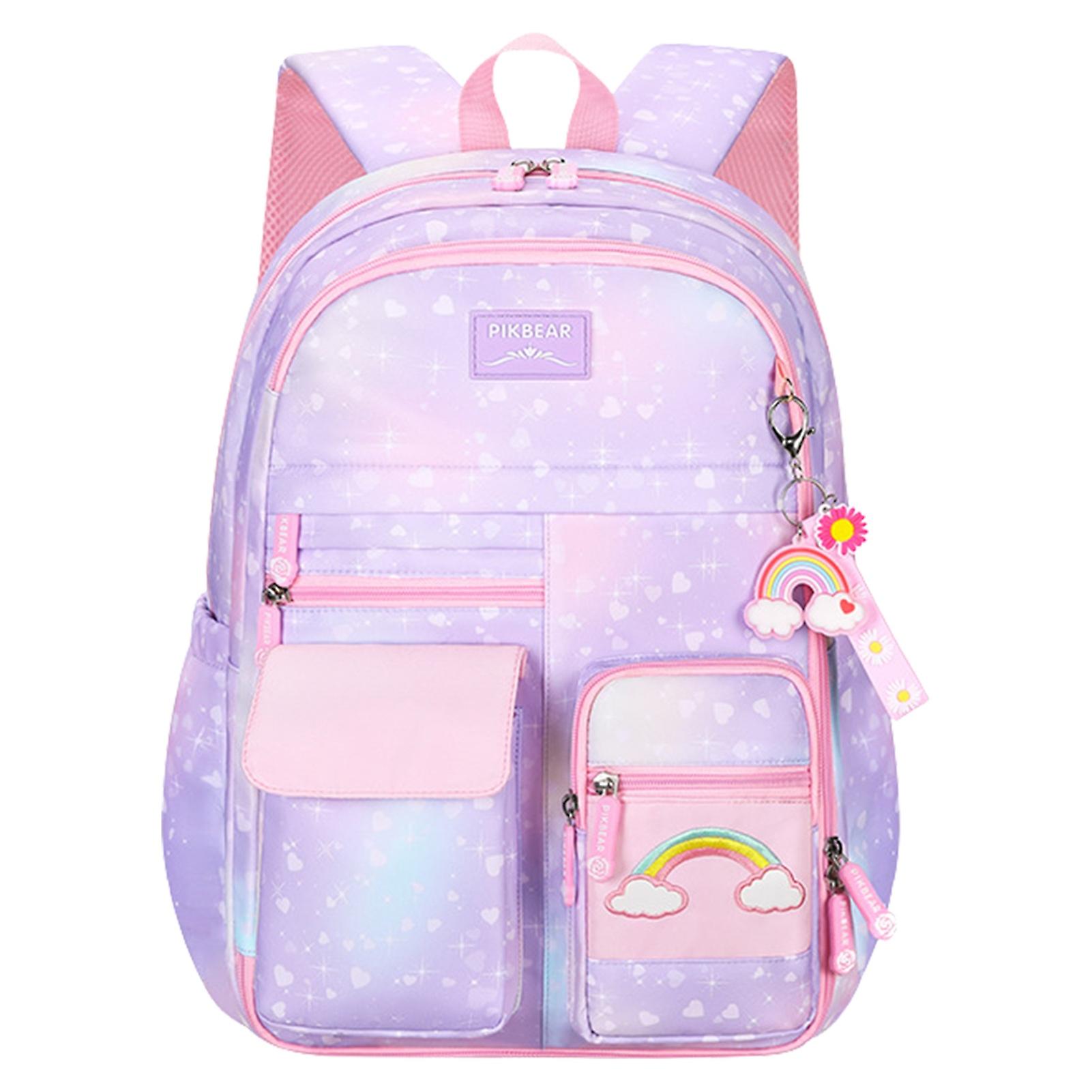 Rainbow Backpack School Bookbags Clashing Color Elements Design