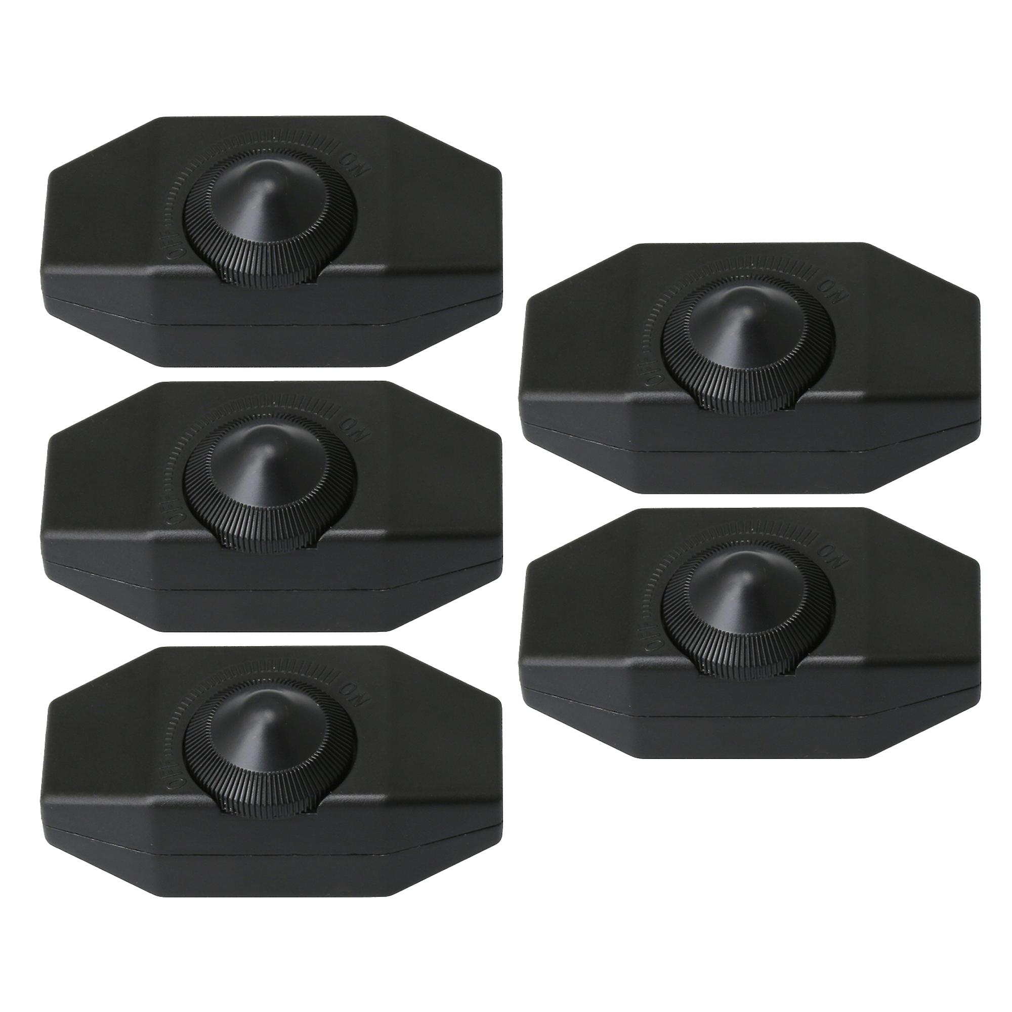 5Pcs Inline Cord Switch AC220V 100W Rotary Dimmer Black for Table Lamp