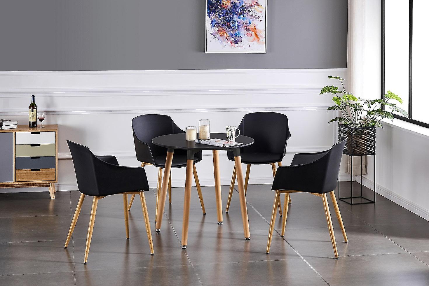 Eden Halo Round Dining Set - A Table & 4 Chairs