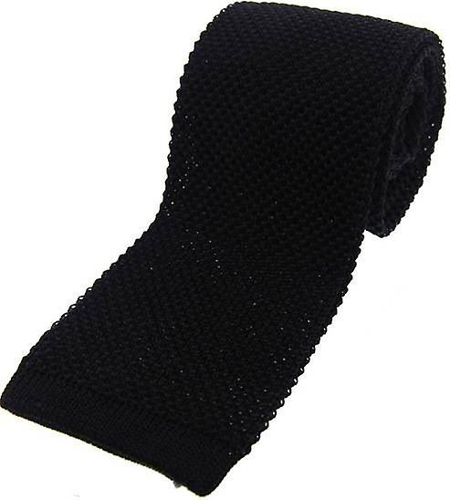 David Van Hagen Knitted Silk Tie - Black