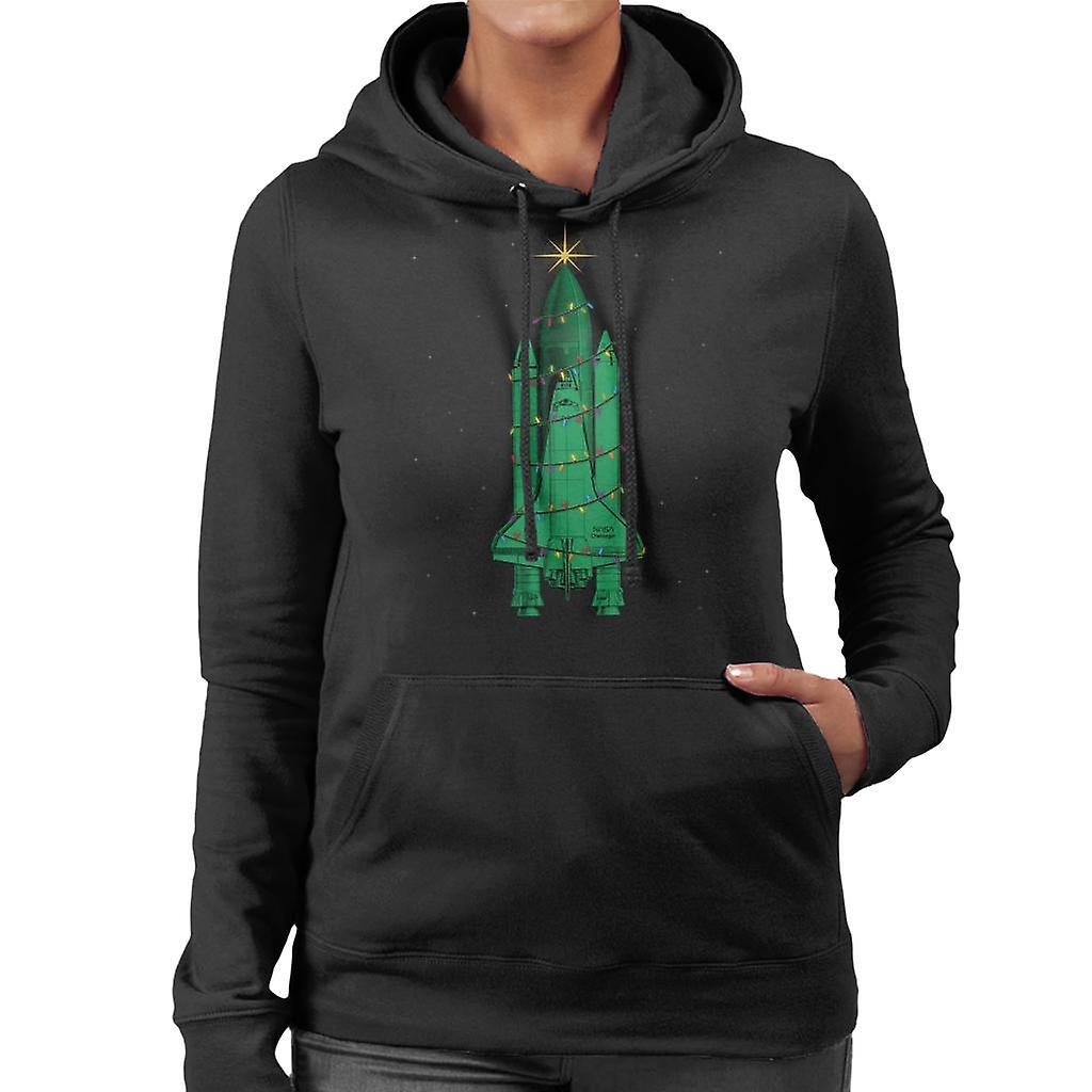 NASA Challenger Shuttle Christmas Tree Women's Hooded Sweatshirt