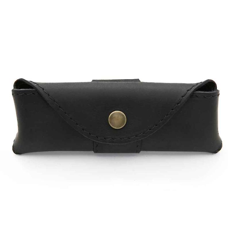 Horizontal leather case for laguiole black