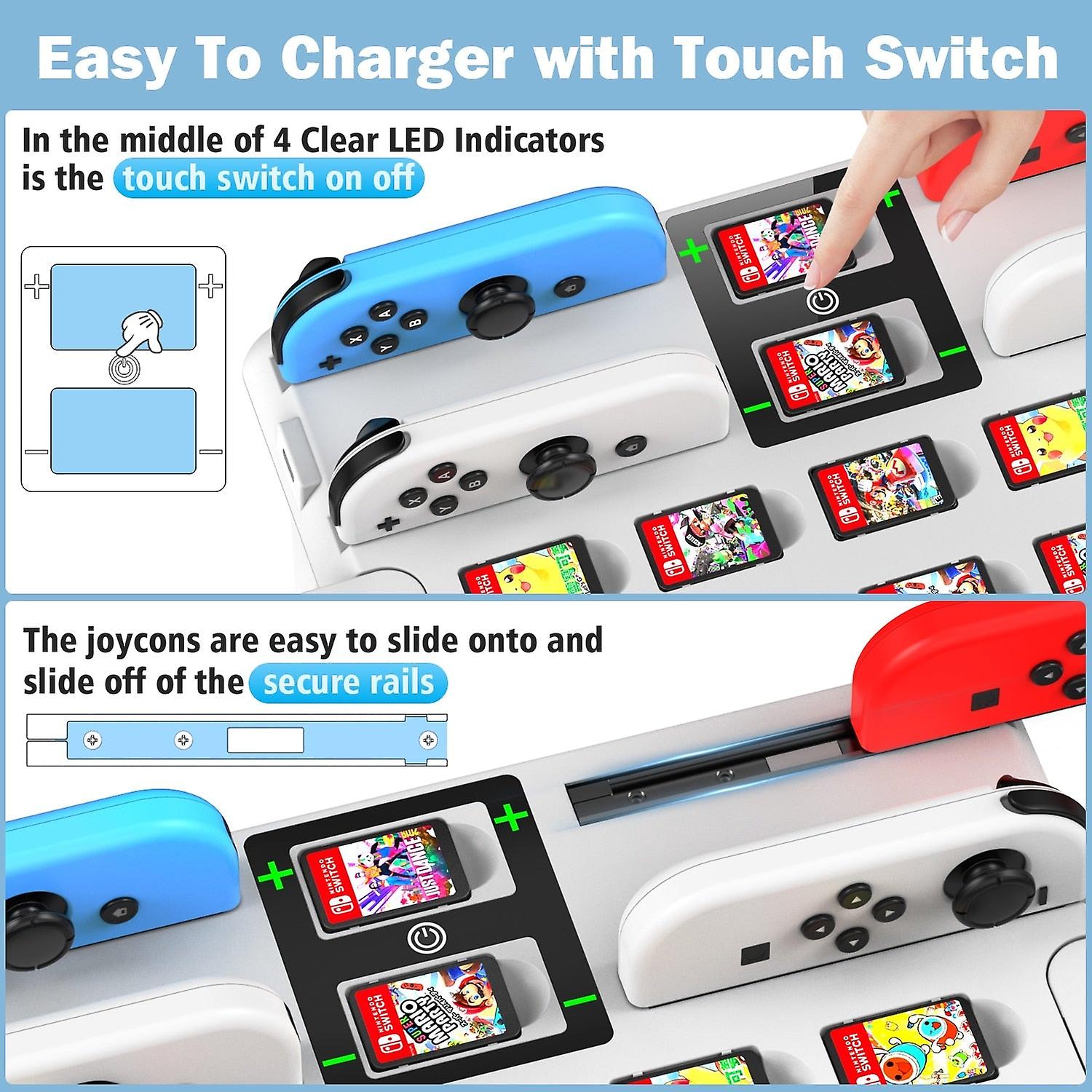 Voor switch joycon oplader schakelaar game opslag toren pro controller houder voor nintendo