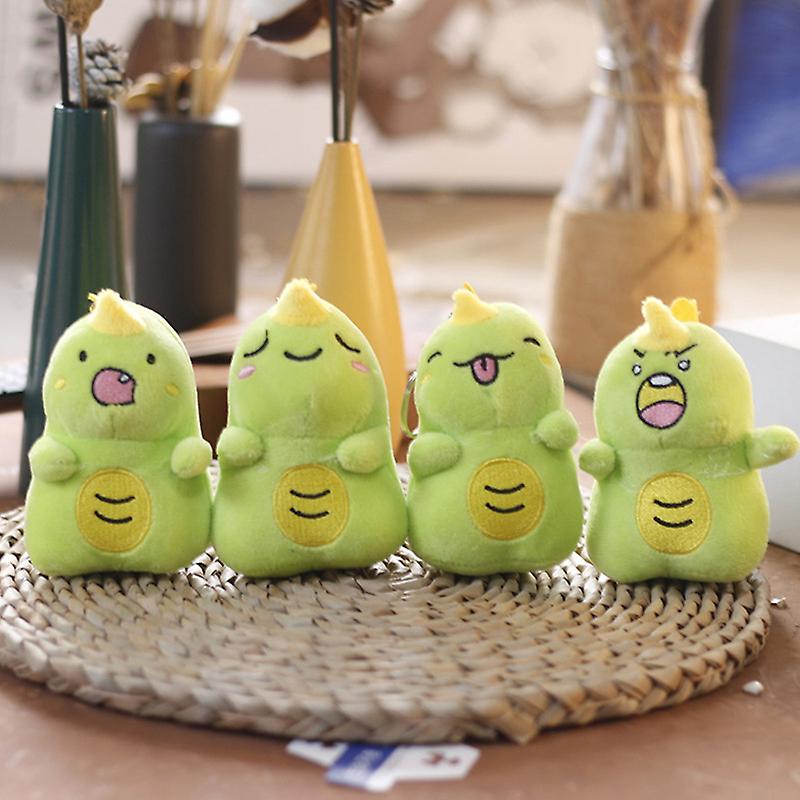 1pc 11cm Multiple Expressions Dinosaur Plush Doll Car Key Chain Bag Pendant Cute