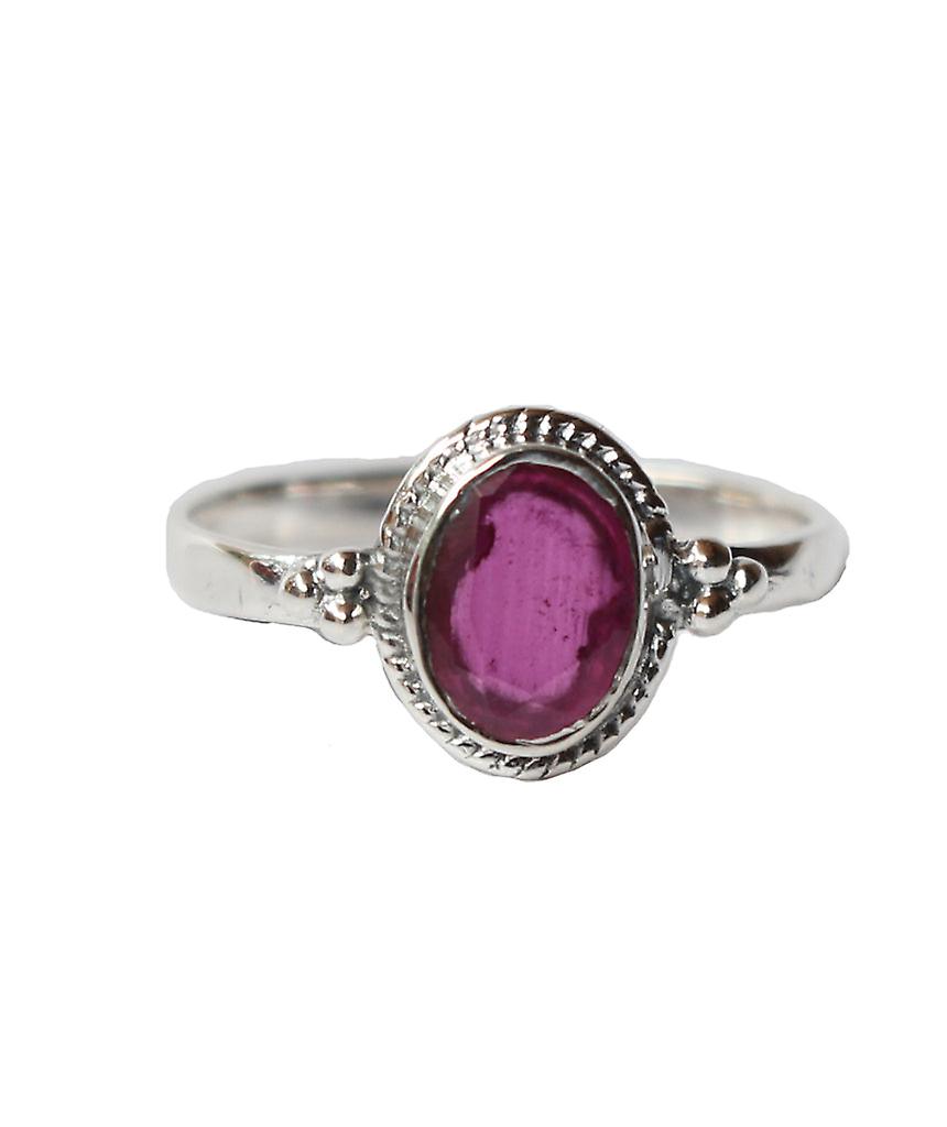 Anello ovale in argento filigranato con pietra 07668