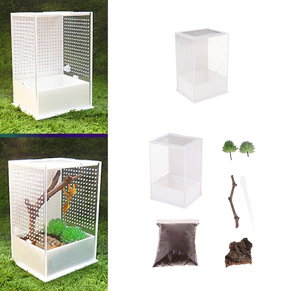 2x Acrylic Box Reptile Insect Breeding Feeding Container Lizard Tortoise Spider