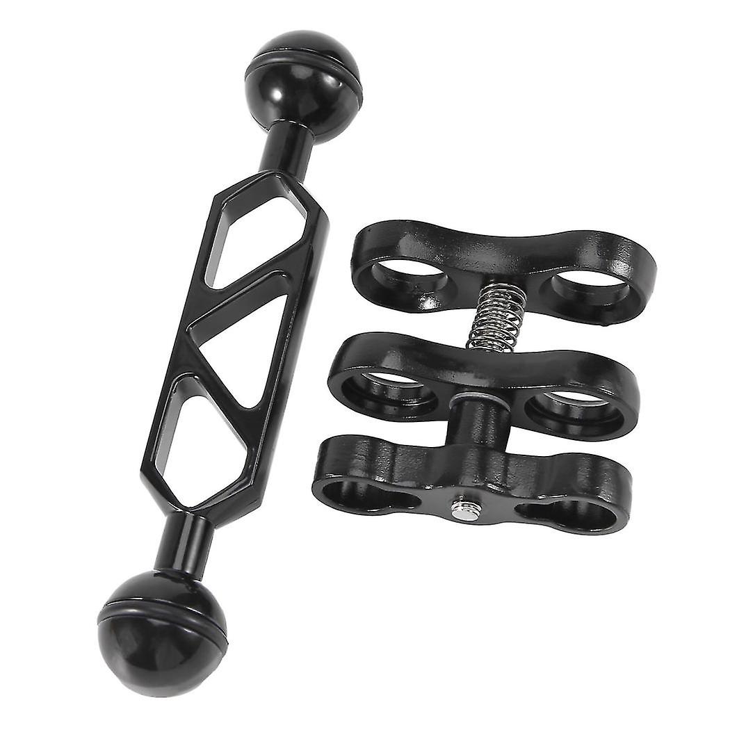 Aluminum Alloy Scuba Diving Light Torch Dual Ball Joint Arm And 2 Butterfly Clip Clamp Mount For Un
