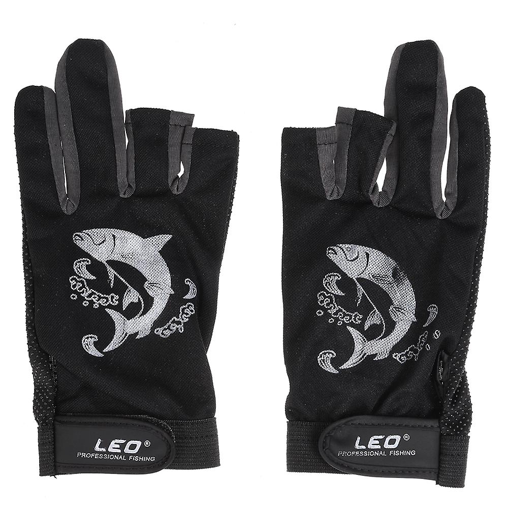 1 Pair 3 Fingerless Fishing Gloves Breathable Quick Drying Anti-slip