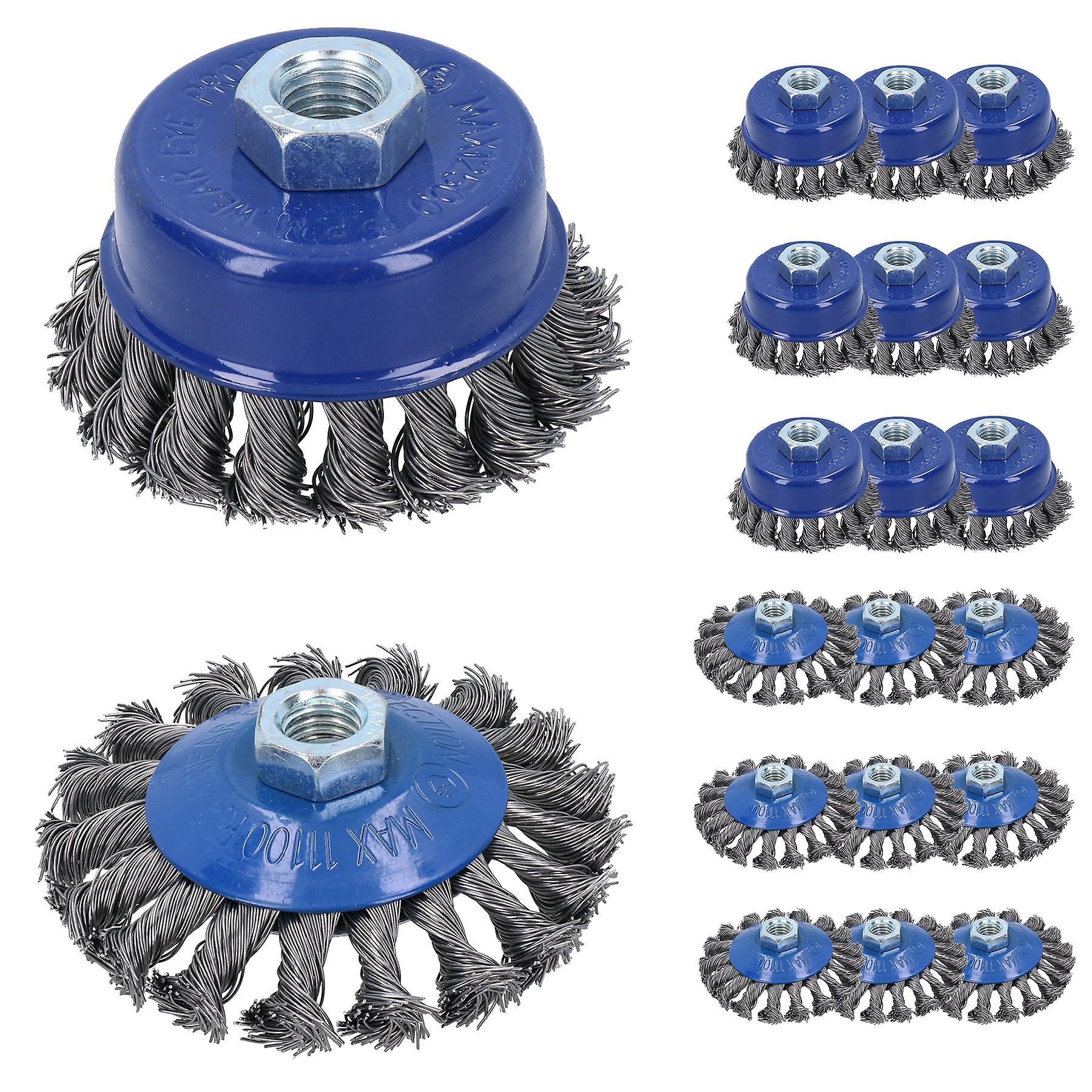 20pc Twist Knot Cup and Flat Bevel Brushes Rust Paint Removal for 4-1/2” Grinders
