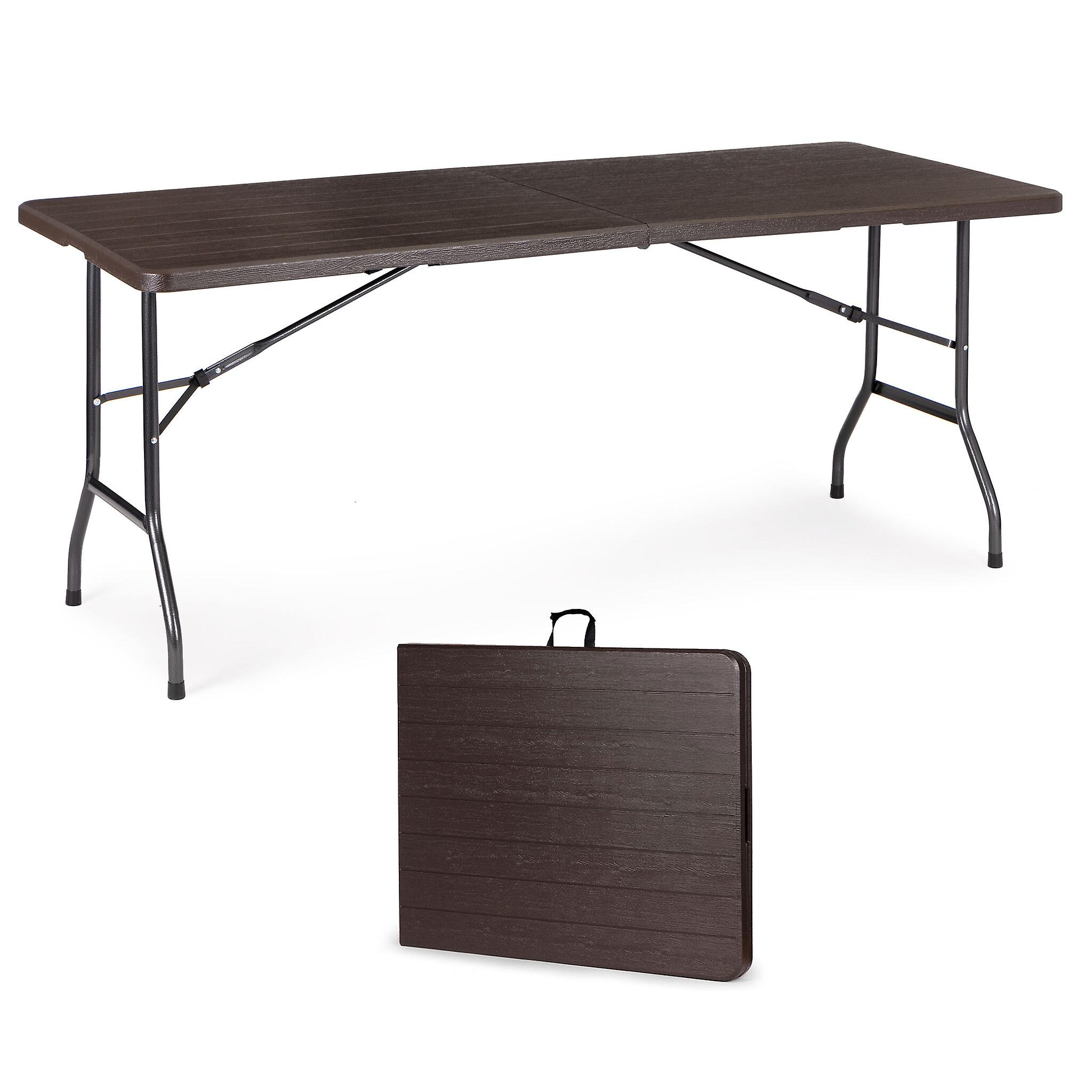 Table pliante - table de camping - 179x74 cm - patron bois