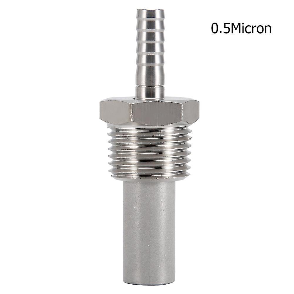 1/2" MPT Oxygen Stone and 1/4" Barb for Inline Carbonation and Home Brewing Aeration (0.5 Micron)