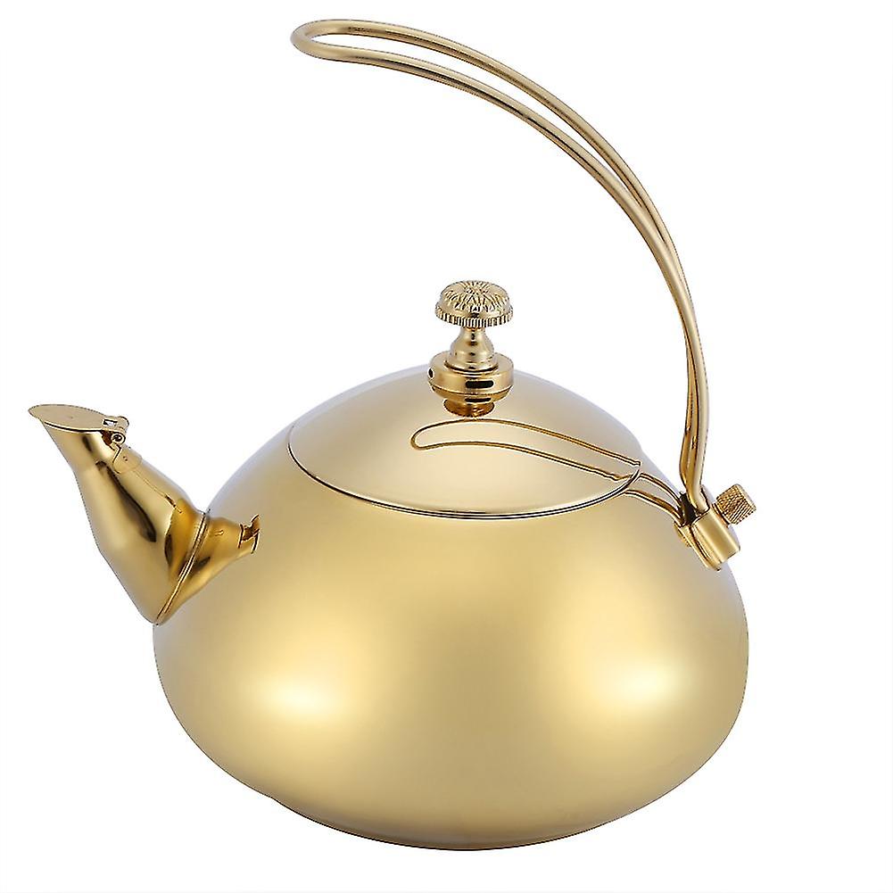 Classical 1.5L Stainless Steel Teapot Induction Cooker Teakettle Fast Water Heating Boiling Pot (Gold)