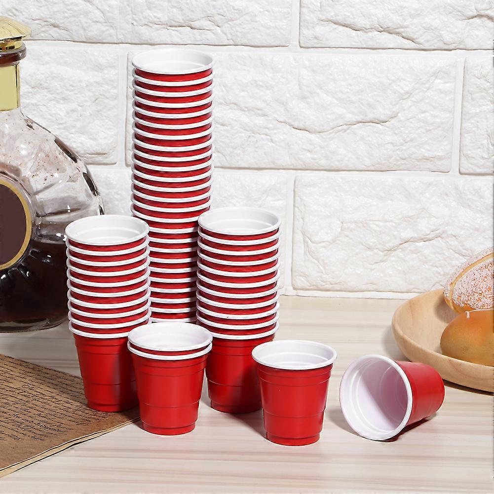 50pcs Red 60ml Disposable Plastic Cups 53mm Height Party