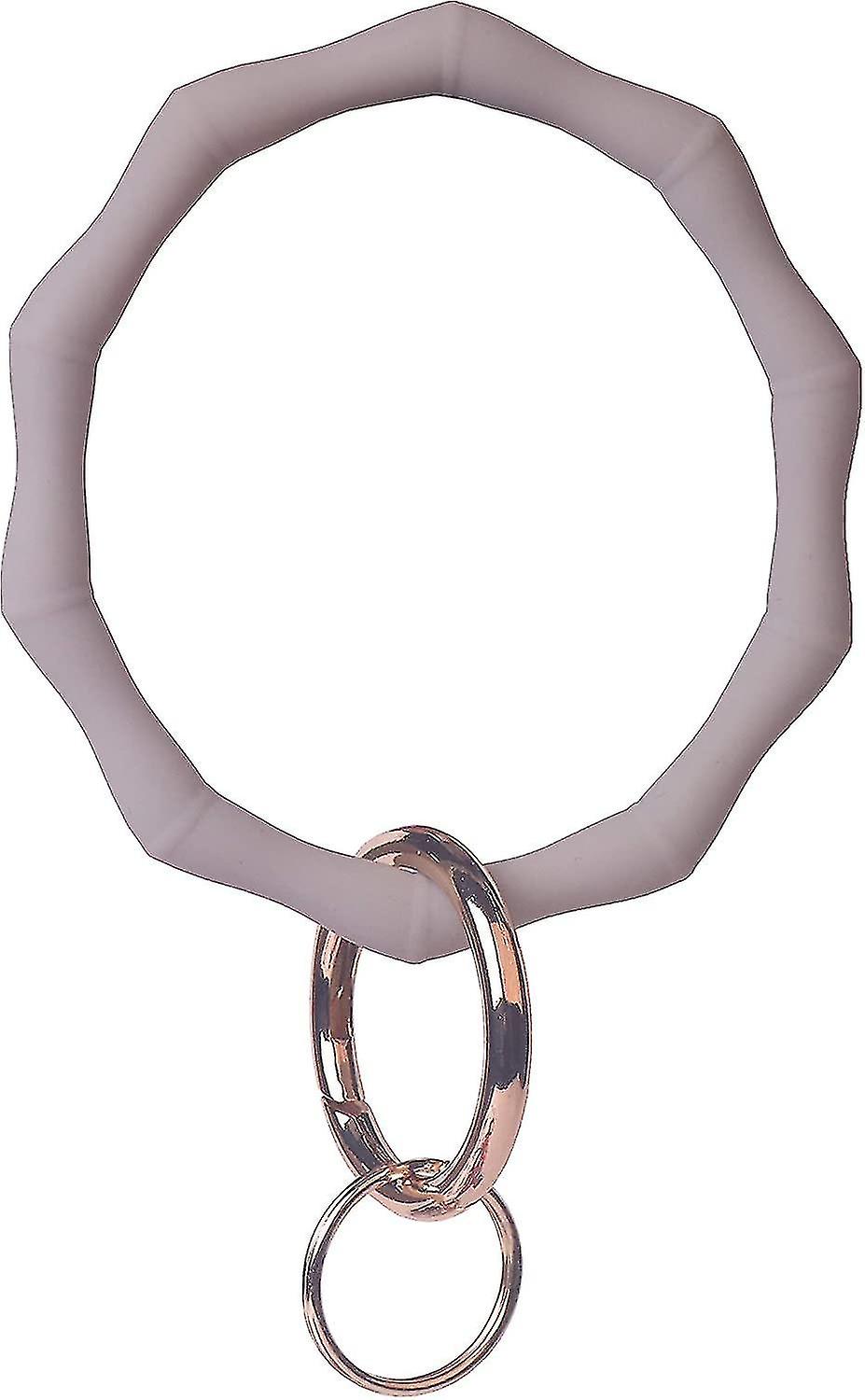 Silicone Wrist Keychain Circle Bracelet Rubber Bangle Round Keyring Holder