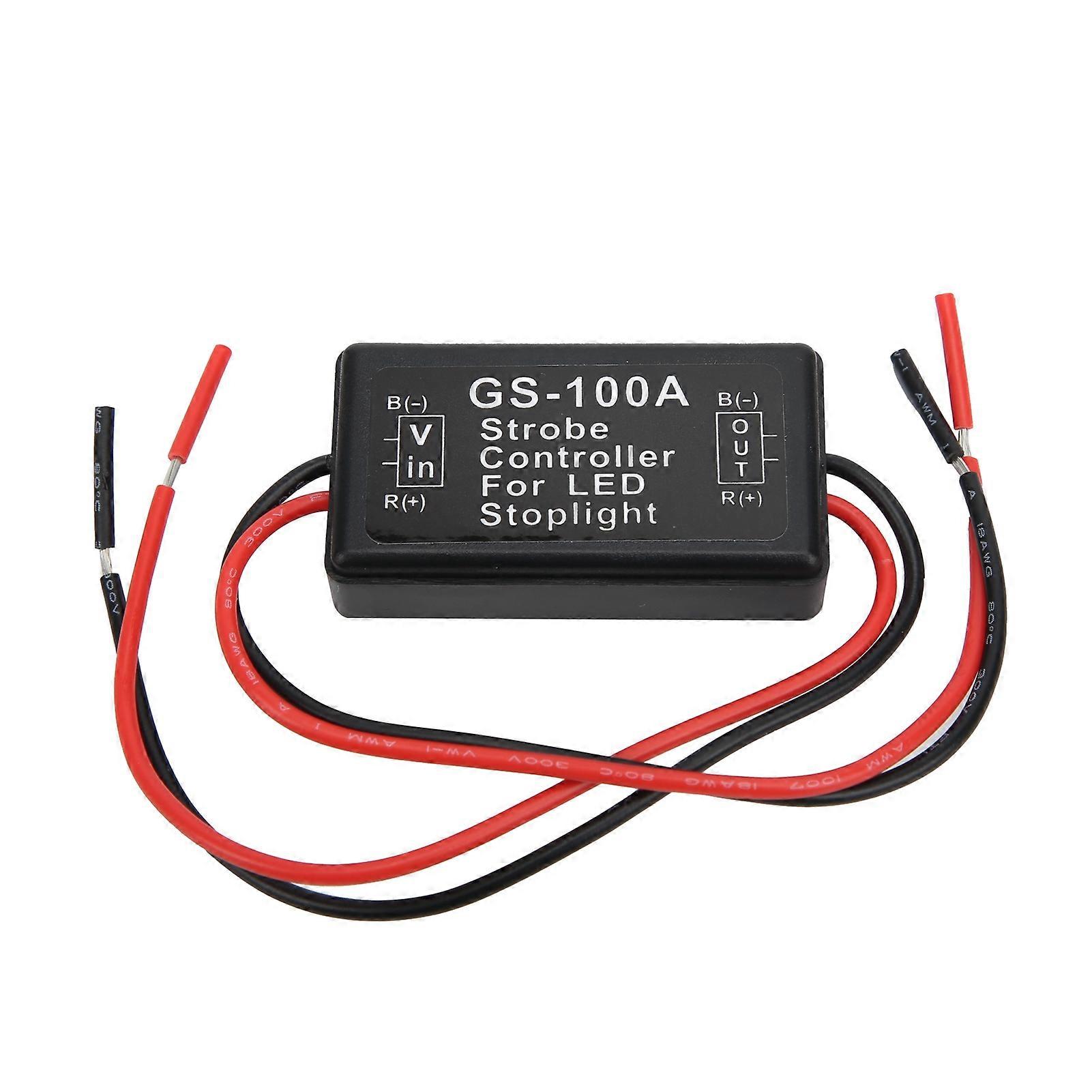 Strobe Brake Light Controller, GS-100A 12-24V DC Plastic LED Flash Control Module
