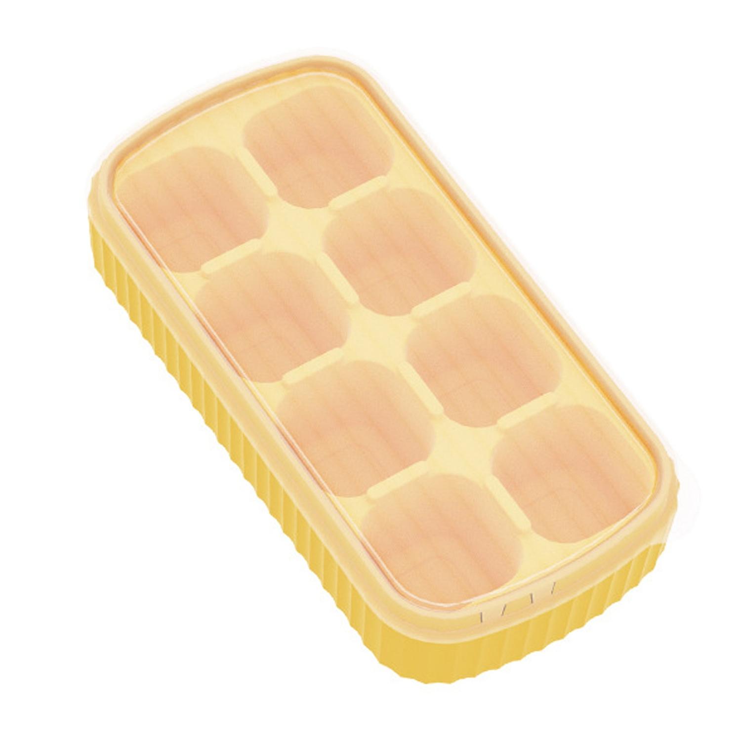 8 Grids Ice Cube Mold Non-stick Food Grade Flexible DIY Stackable Square Shape Ice Tray Mold Kitchen