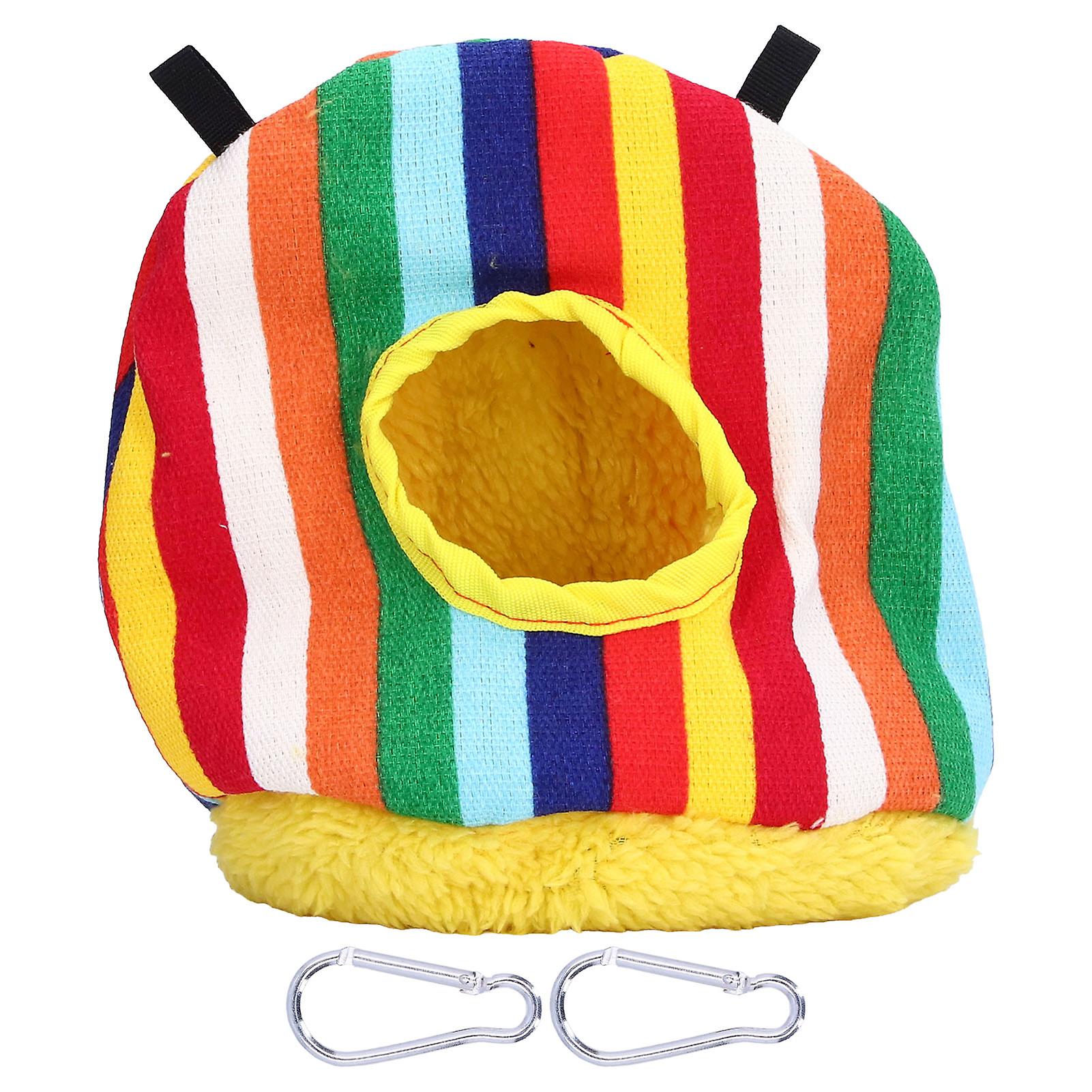 Bird Nestsfor Cages Round Shape Soft Plush Save Space Easy Clean Safety Parrots Housestripe