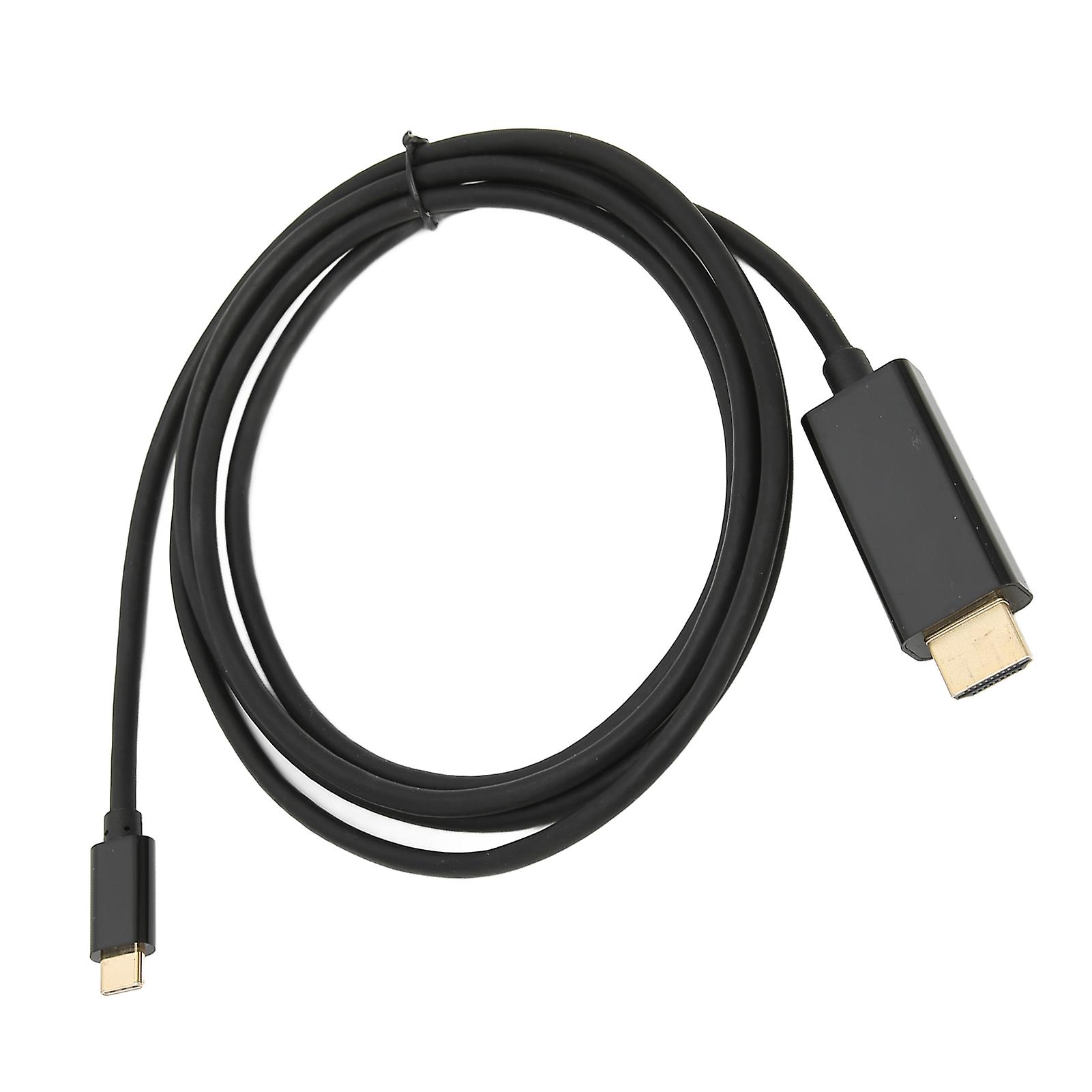 Type-C to HDMI Cable Black ABS Plug and Play for Notebook PCs