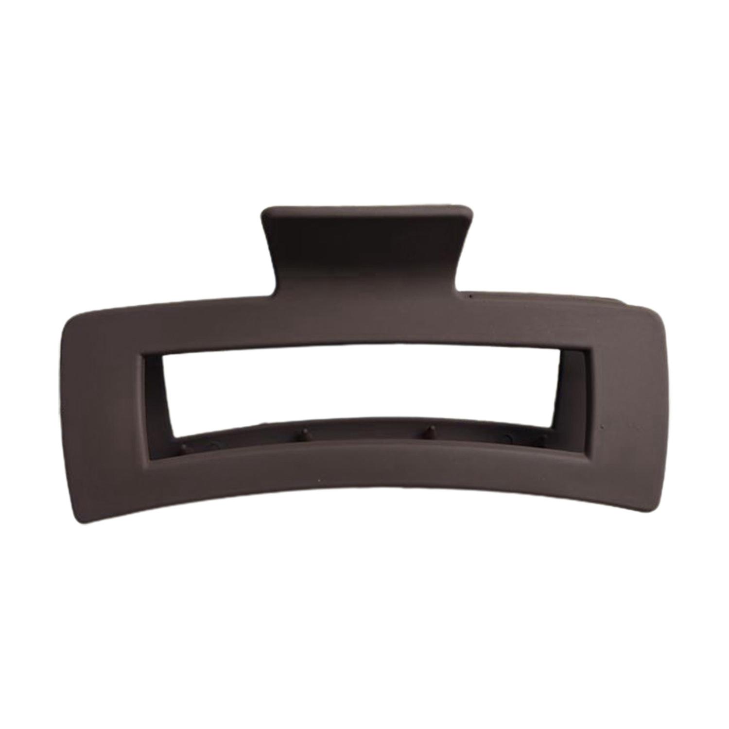 Rectangle Non-slip Hair Claw Crossing Teeth Spring Design Solid Color Frosted Large Shark Hair Clamp