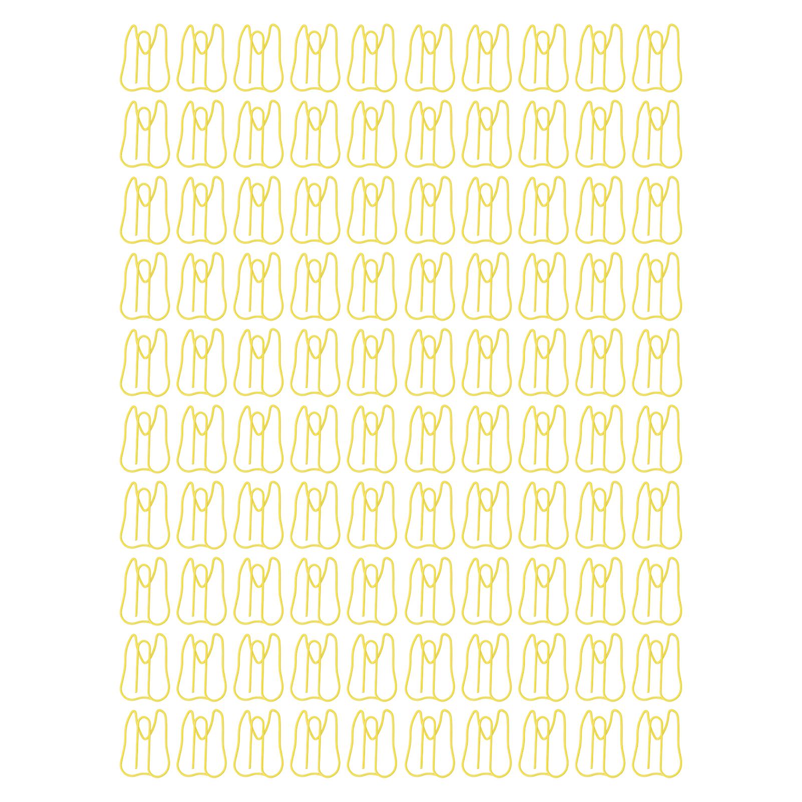 100 قطعة مشابك ورق معدنية صفراء - مشبك مذكرة متعدد الوظائف للاستخدام المكتبي المحمول