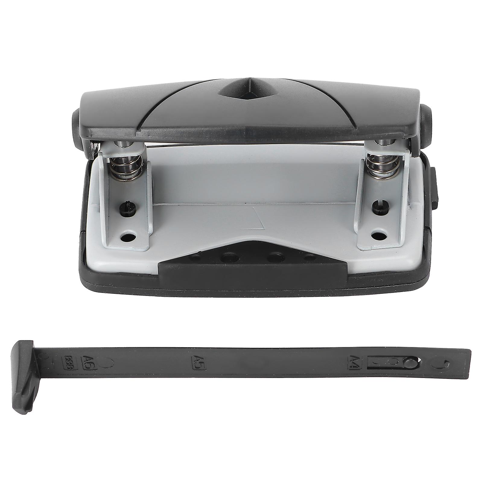 Black Adjustable Hole Punch: Small Plastic Punching Machine for Stationery Binding