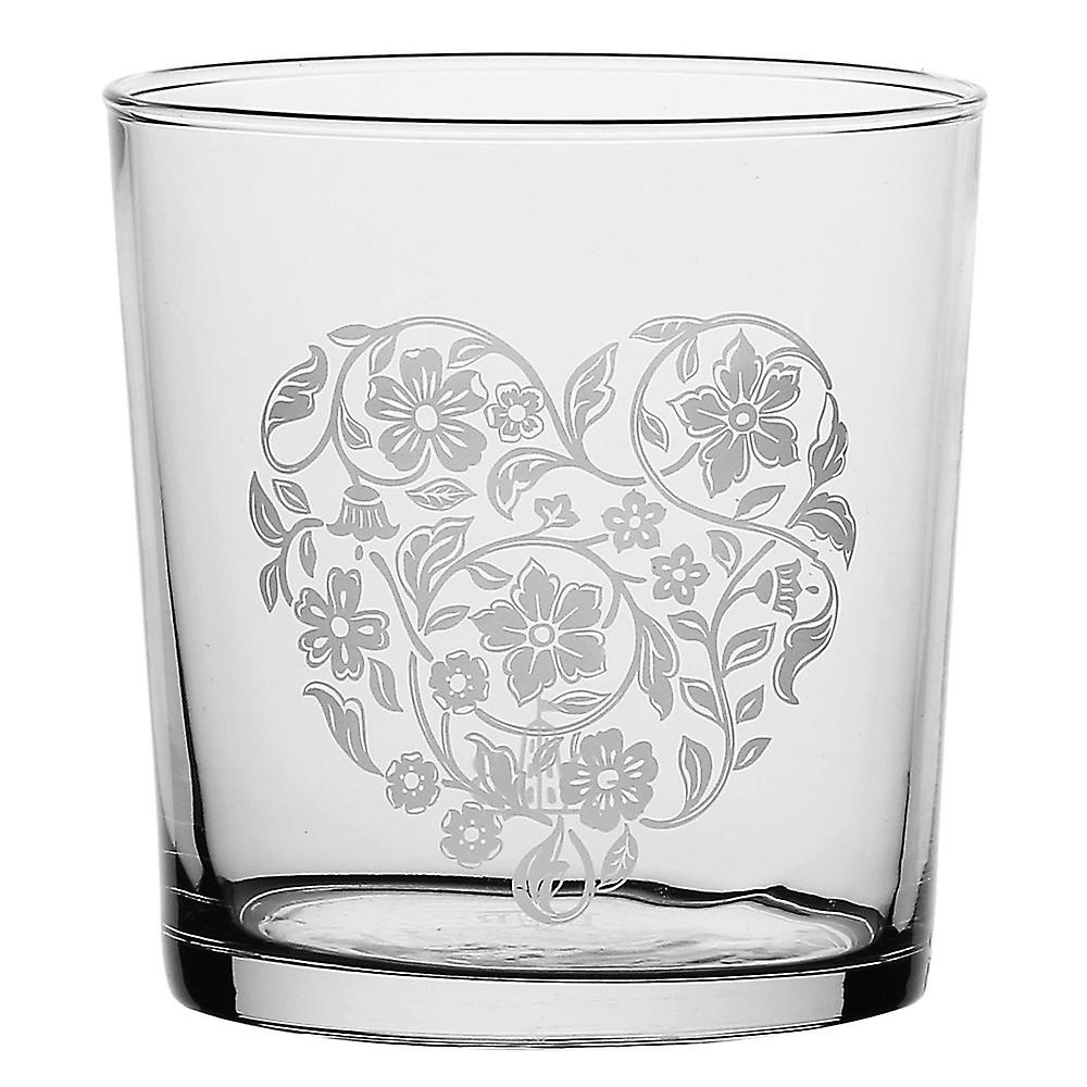 La Porcellana Bianca set de 6 verres à fond épais coeur/fleur 350 ml P401000009Z