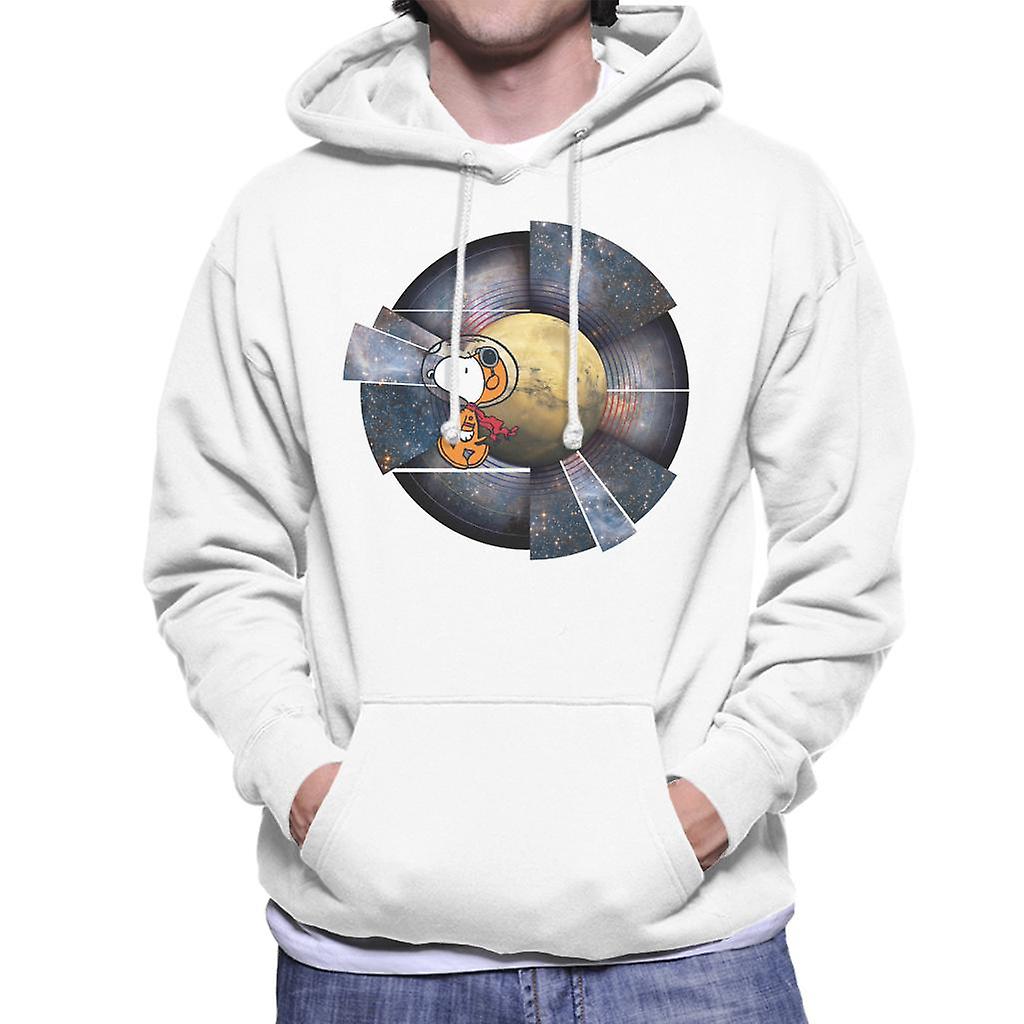 Peanuts Snoopy Astronaut Space Background Men's Hooded Sweatshirt