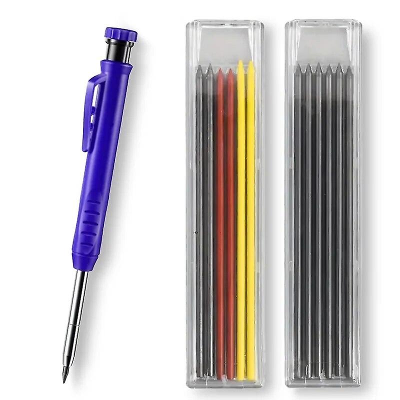 Solid Carpenter Pencil Set Woodworking Tools Mechanical Pencil 5 Colors Refill Construction Job Tool