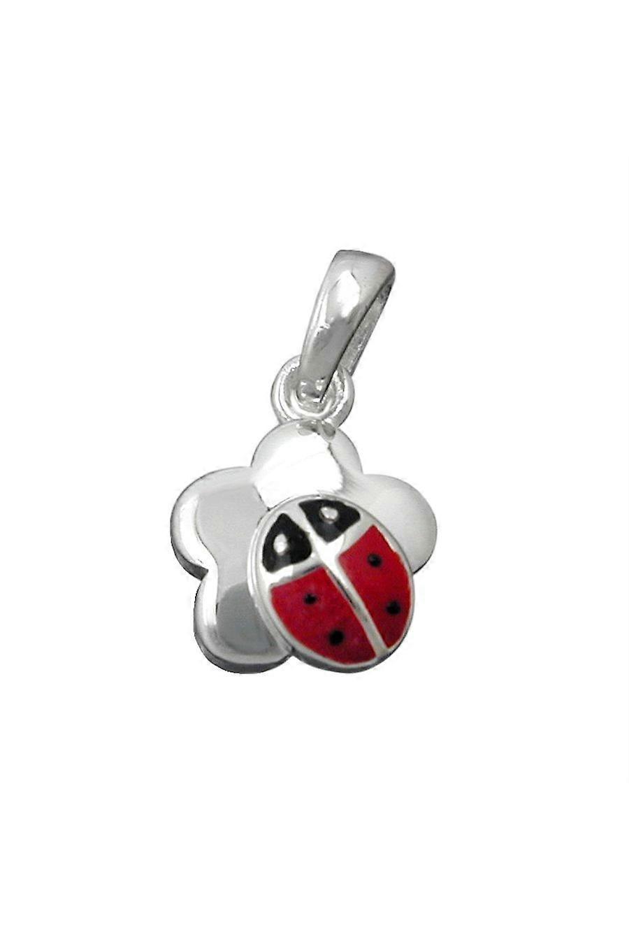 Pendant Ladybird On Flower Silver 925 - Gl91729