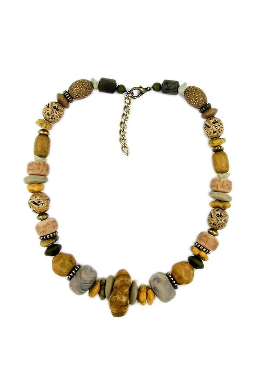 Necklace Eye-catching Beads Brown 51cm - Gl04213