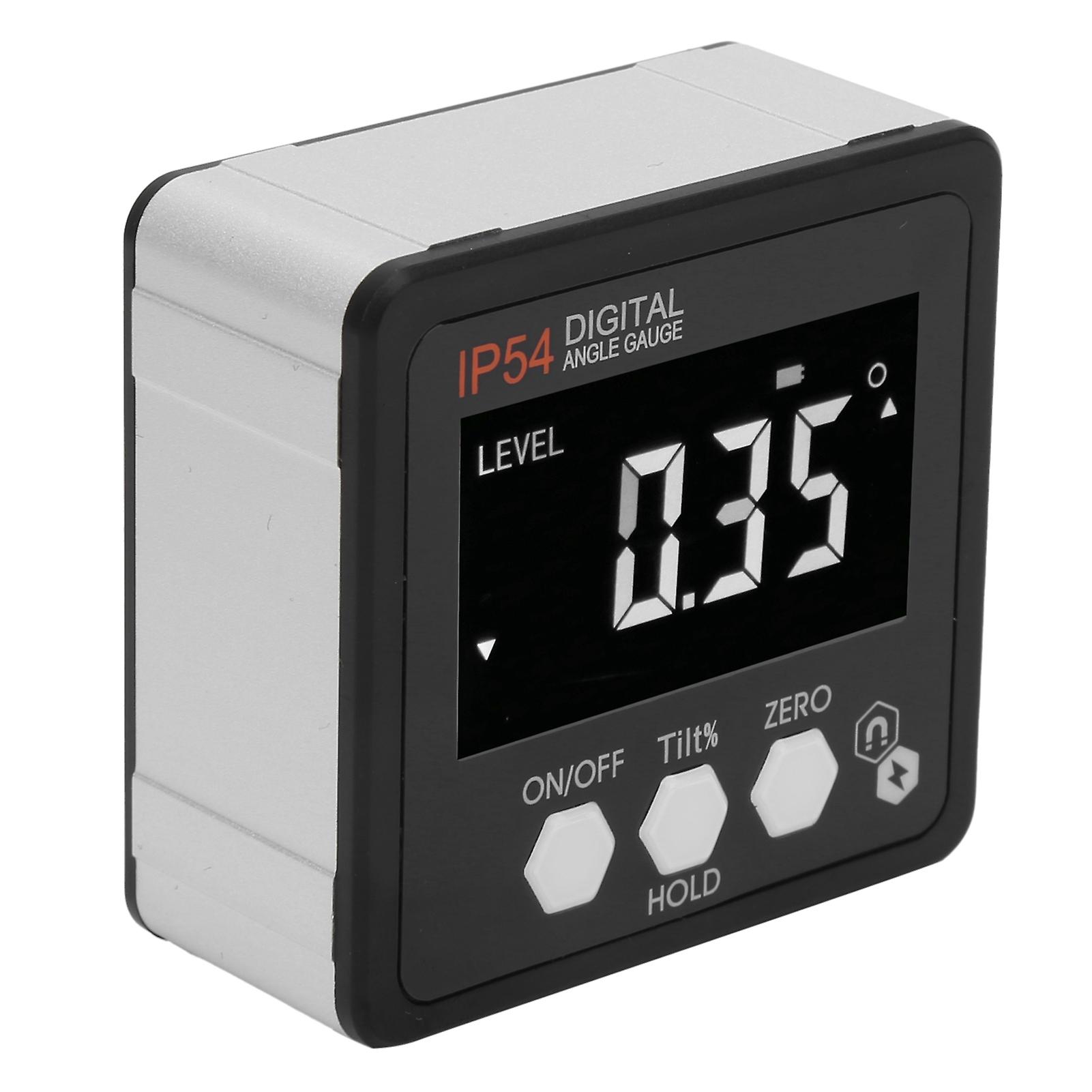 Digital Angle Gauge LCD Protractor Inclinometer Inclination Box 4x90° IP54 White on Black